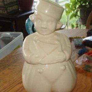 American Bisque white Dutch boy cookie jar